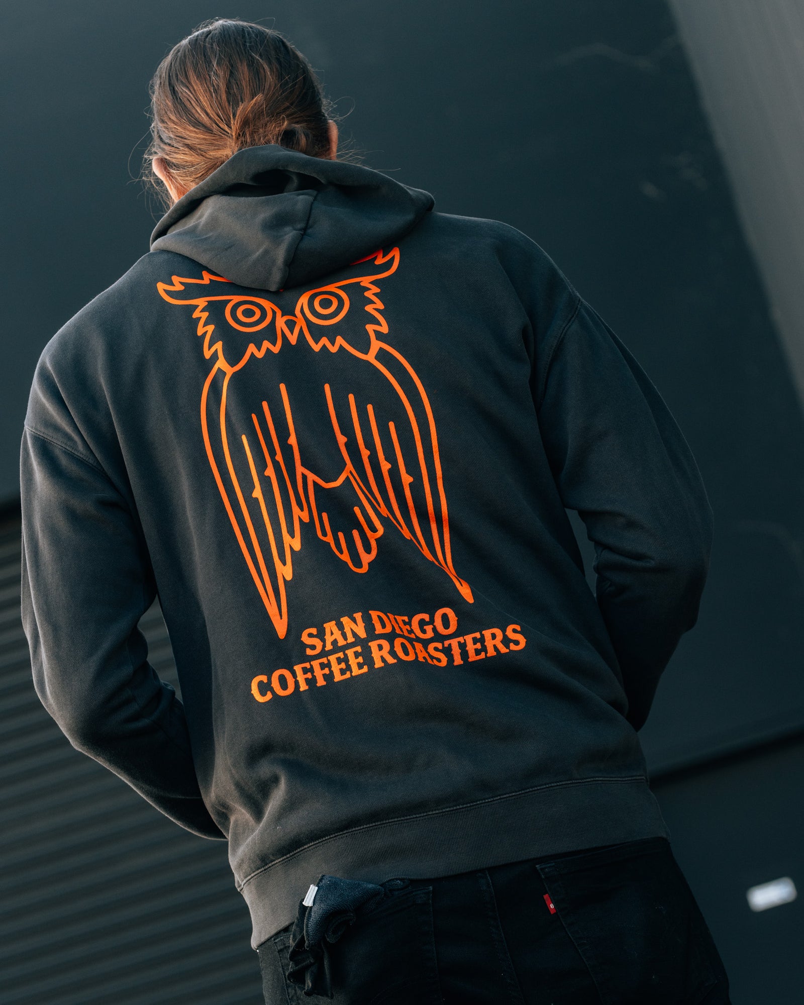 James Faded Black Zip-up Hoodie