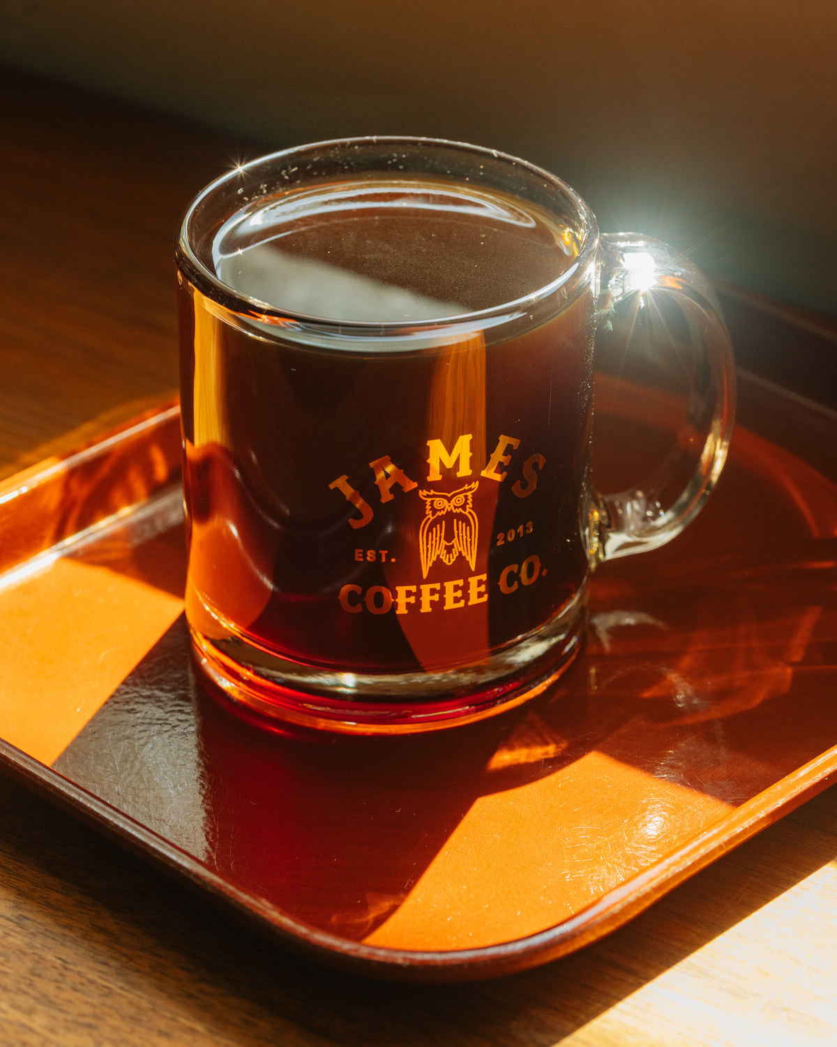 Gold Glass Mug James Coffee Co.
