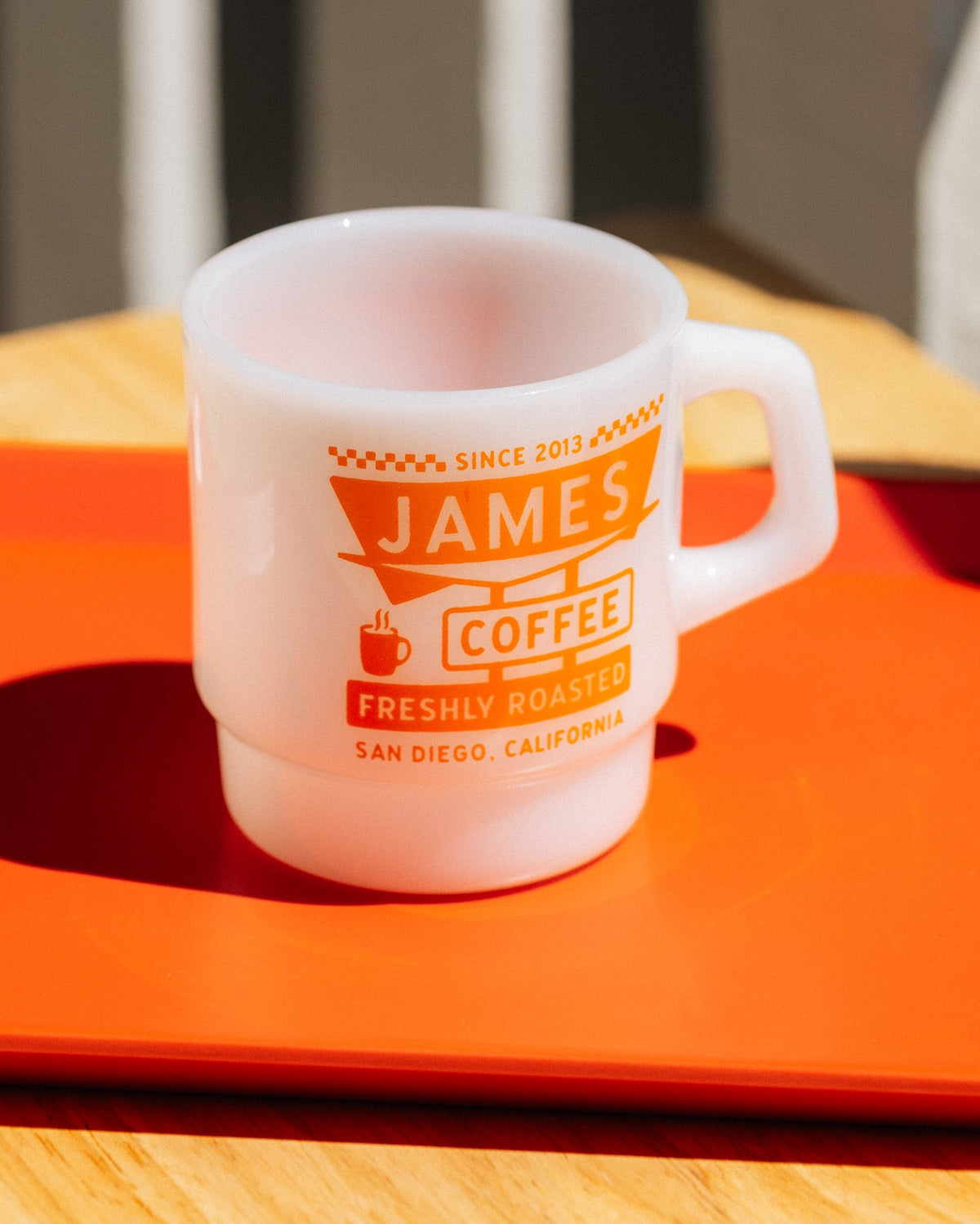 James Motel Milk Glass Mug James Coffee Co.