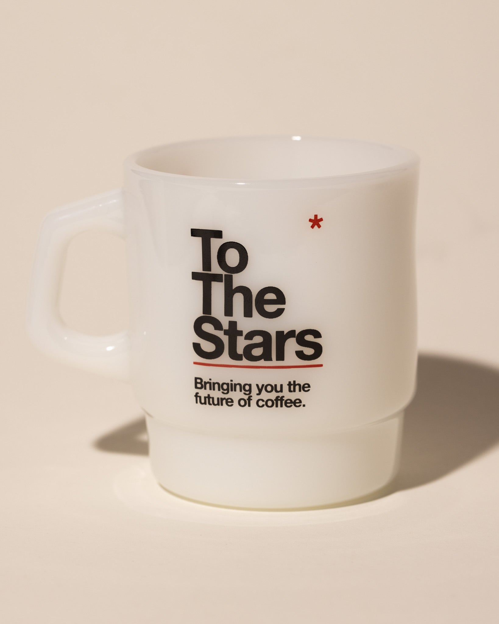 To The Stars Vintage Milk Glass Mug