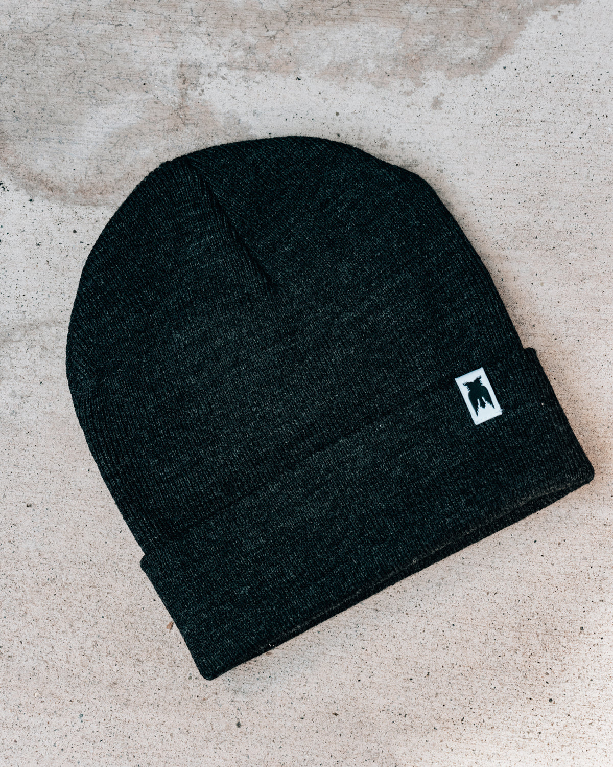 Beanie with Hem Tag Asphalt Grey