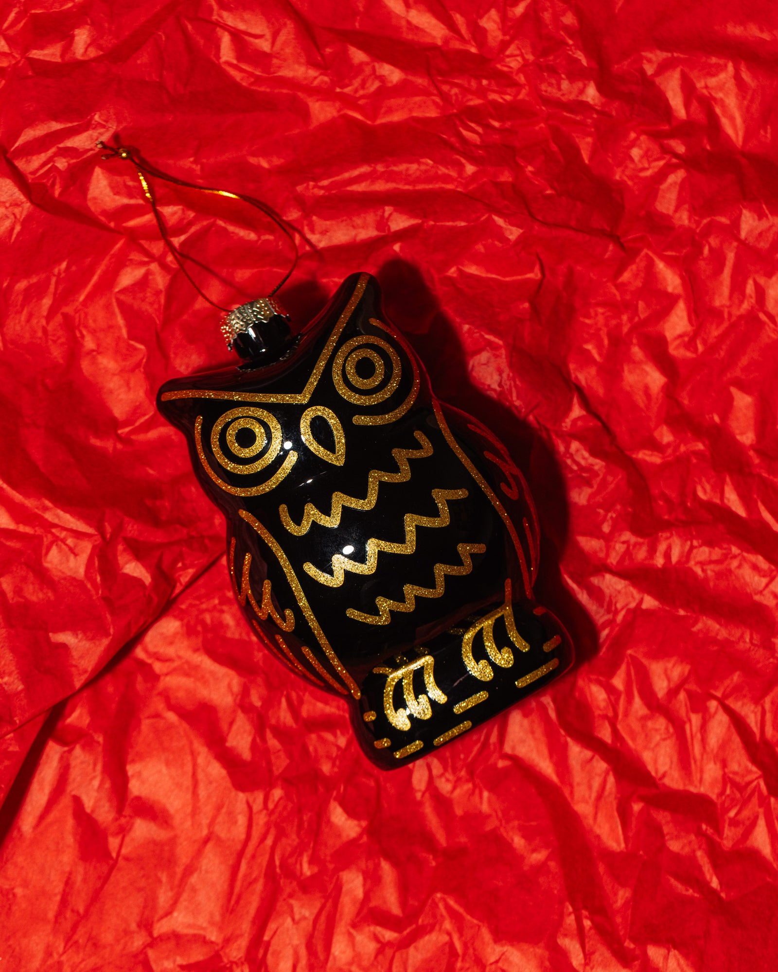 Vintage James Glass Owl Ornament