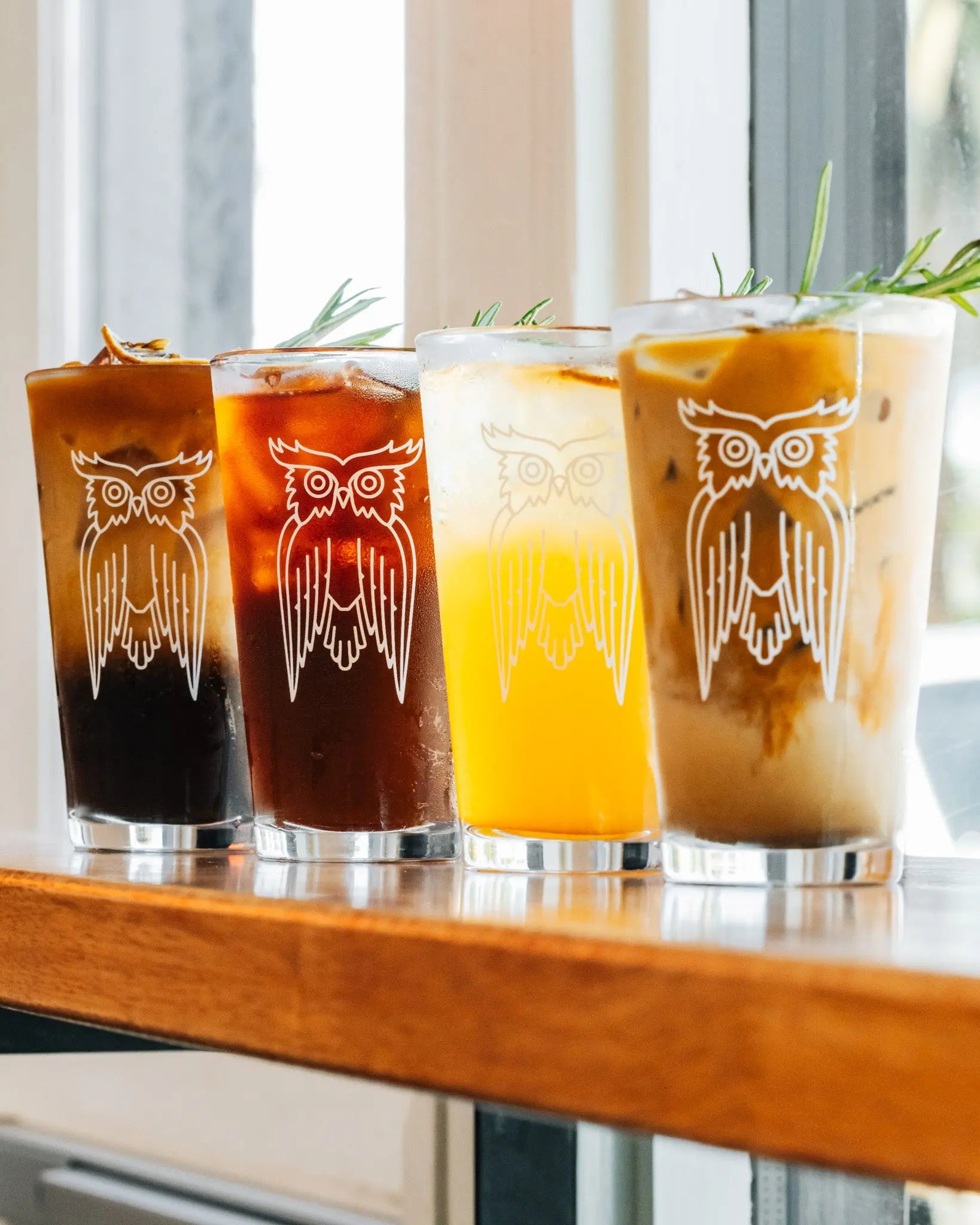Owl Pint Glass James Coffee Co.